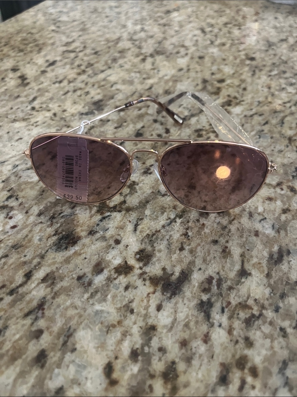 J Crew Aviator Sunglasses with Rose Tinted Lenses